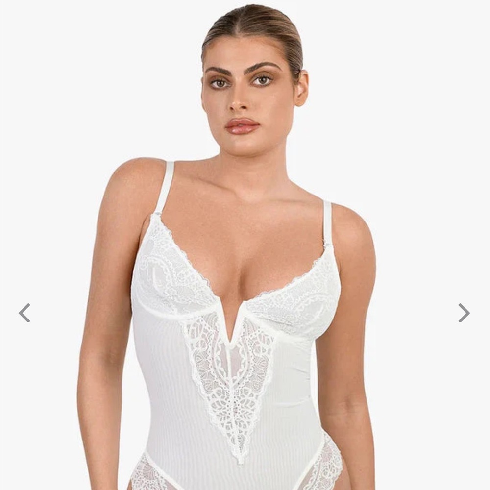 Elegant White Lace Bodysuit
